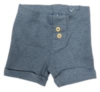 Modrošedé žebrované elastické kraťasy H&M