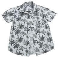 Biela košeľa s šedými palmami Pep&Co