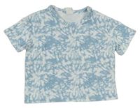 Modro-biele batikované froté tričko H&M