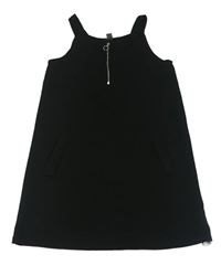 Černé žebrované šaty se zipem Primark