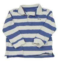 Modro-bílé pruhované polo triko s výšivkou M&S