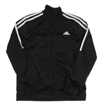 Černá sportovní propínací mikina s logem Adidas