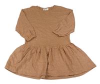 Hnedé trblietavé svetrové šaty H&M