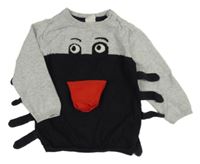 Čierno-sivý sveter s pavoukem H&M