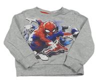 Sivá melírovaná mikina so Spidermanem Marvel