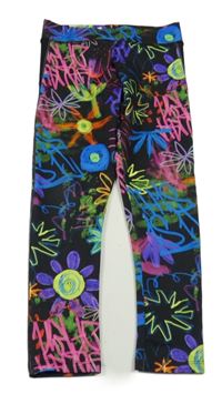 Černo-barevné vzorované sportovní legíny Next