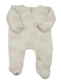 Smetanový zateplený overal s duhami George