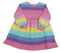 Růžovo-barevné pruhované teplákové šaty F&F