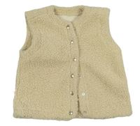 Béžová huňatá obojstranná vesta Hema