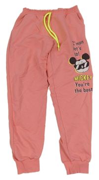 Růžové tepláky s Mickeym