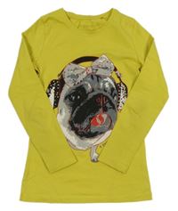 Žlutozelené triko s mopsíkem A Punto