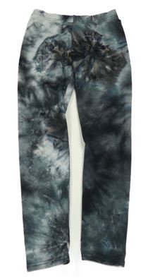 Čierno-sivé batikované legíny Shein