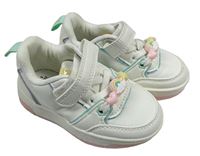 Bílé koženkové botasky s dúhou a srdcem Primark vel. 22