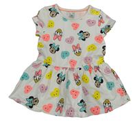Smetanové teplákové šaty s Minnie s Daisy a srdíčky C&A