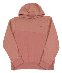 Starorůžová mikina se srdíčky a kapucí Yigga