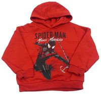 Červená oversize mikina s kapucňou a Spidermanem Primark