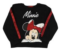 Čierna mikina s červeným pruhom a Minnie Tu