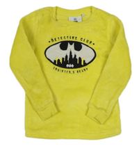 Žltá plyšová mikina s Batmanem