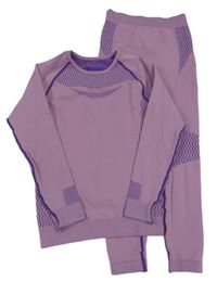 2 set - Fialové spodné funkčné triko + funkčné nohavice zn. Crivit