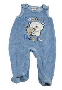 Modré sametové dupačky s medvedíkmi