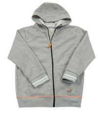 Šedá melírovaná propínací mikina s kapucí River Island