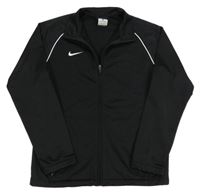 Černá sportovní funkční propínací mikina s nápisem a logem Nike