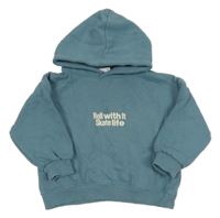 Modrá mikina s nápisom a kapucňou Zara
