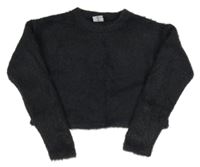 Tmavosivý crop chlpatý sveter Page one young