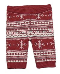 Vínovo-biele vzorované pletené nohavice George