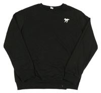 Čierna mikina s koníkem shein