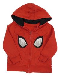 Červená propínací mikina se Spidermanem a kapucí George