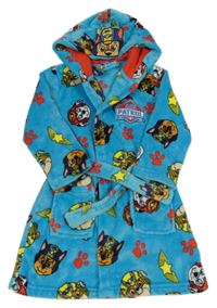 Modrý plyšový župan s Tlapkovou patrolou a kapucí George