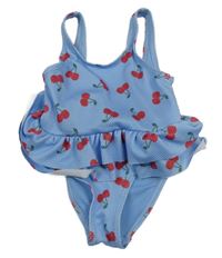Modré jednodílné plavky s třešněmi Primark