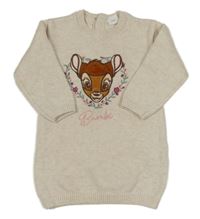 Smotanové svetrové šaty s Bambim Primark