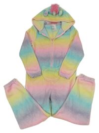 Farebná chlpatá kombinéza s kapucí - jednorožec H&M