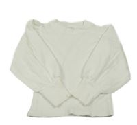 Biele rebrované tričko s ľahkymi rukávy