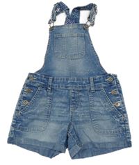 Modré laclové riflové kraťasy s kapsami 