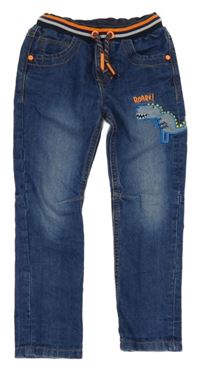 Modré rifle s dinem a úpletovým pasem George