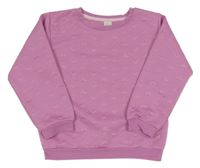 Ružová vzorovaná mikina so srdiečkami