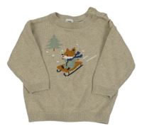 Béžový sveter s líškou H&M