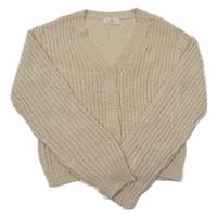 Smotanový perforovaný prepínaci crop sveter H&M