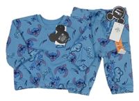 Nové - 2 set - modré tepláky se Stitchem + mikina Primark
