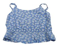 Svetlomodrý kvetovaný crop top H&M