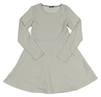 Bielo-sivé bodkovaná é teplákové šaty Pepperts