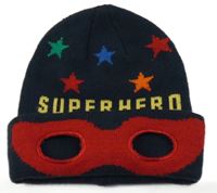 Tmavomodrá čepice s maskou a hvězdami 