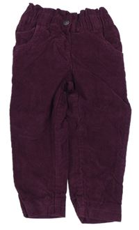 Fialové podšité manšestráky Lily & Dan