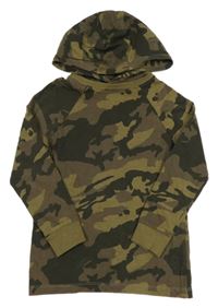 Khaki army triko s kapucí Next