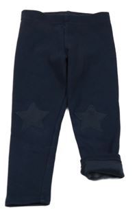 Tmavomodré zateplené legíny s hvězdami Next