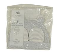 Nové - 4set - 2x šedo-bílá čepice + 2x šedo-bílé rukavice Primark