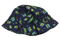 Tmavomodrý klobouk s krokodýly 